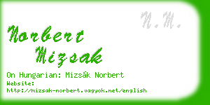norbert mizsak business card