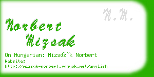 norbert mizsak business card